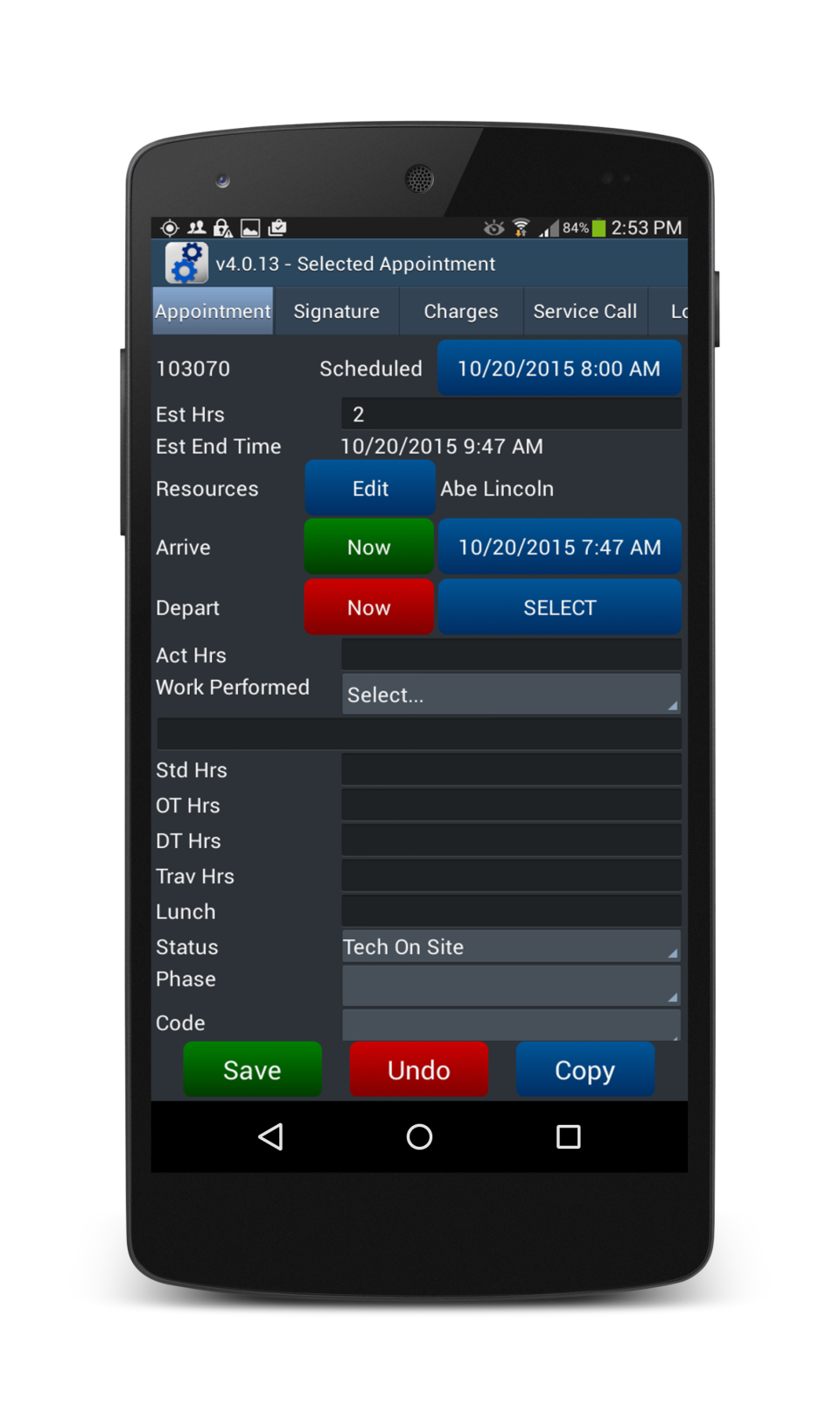 screenshot of Mobile Resource Manager